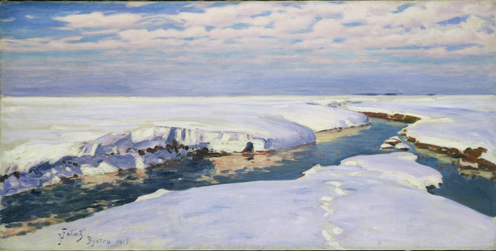 Paysage d'hiver, 1915 | Julian Falat | Estampe d'art